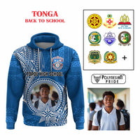 Custom Photo Tonga Back To School Hoodie Polynesian Ngatu Tribal