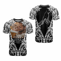 Custom Upload Photo Happy Father's Day - Best Dad Ever T Shirt Polynesian Plumeria Tribal Art