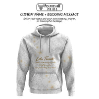 Christian Cross Floral Personalized Text Hoodie Polynesian Plumeria Tribal Motif