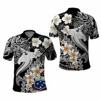 Custom Hawaii Tropical Polo Shirt Hammerhead Shark and Coat of Arm Polynesian Island