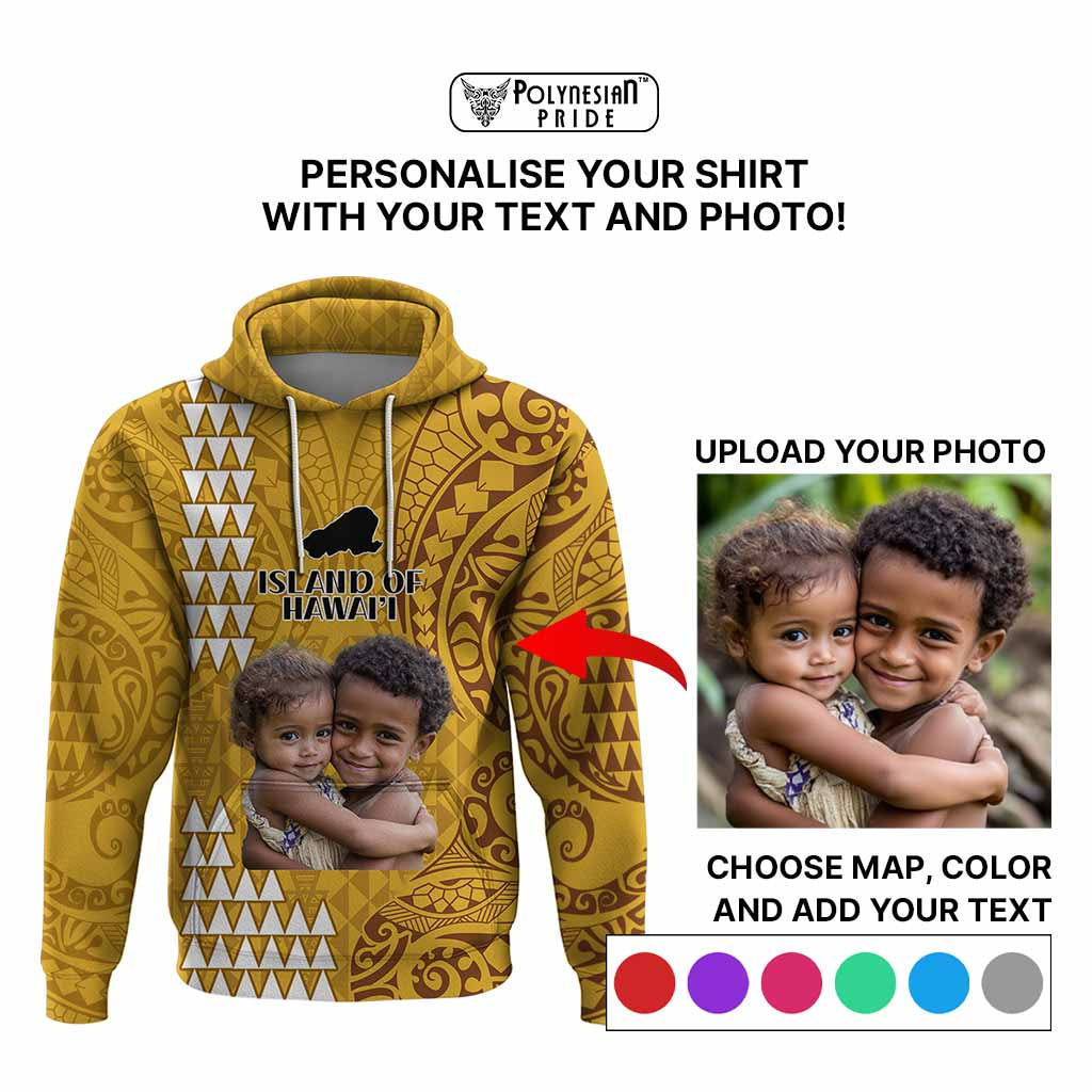 Custom Island of Hawaii Hoodie Kakau Mixed Polynesian Tribal