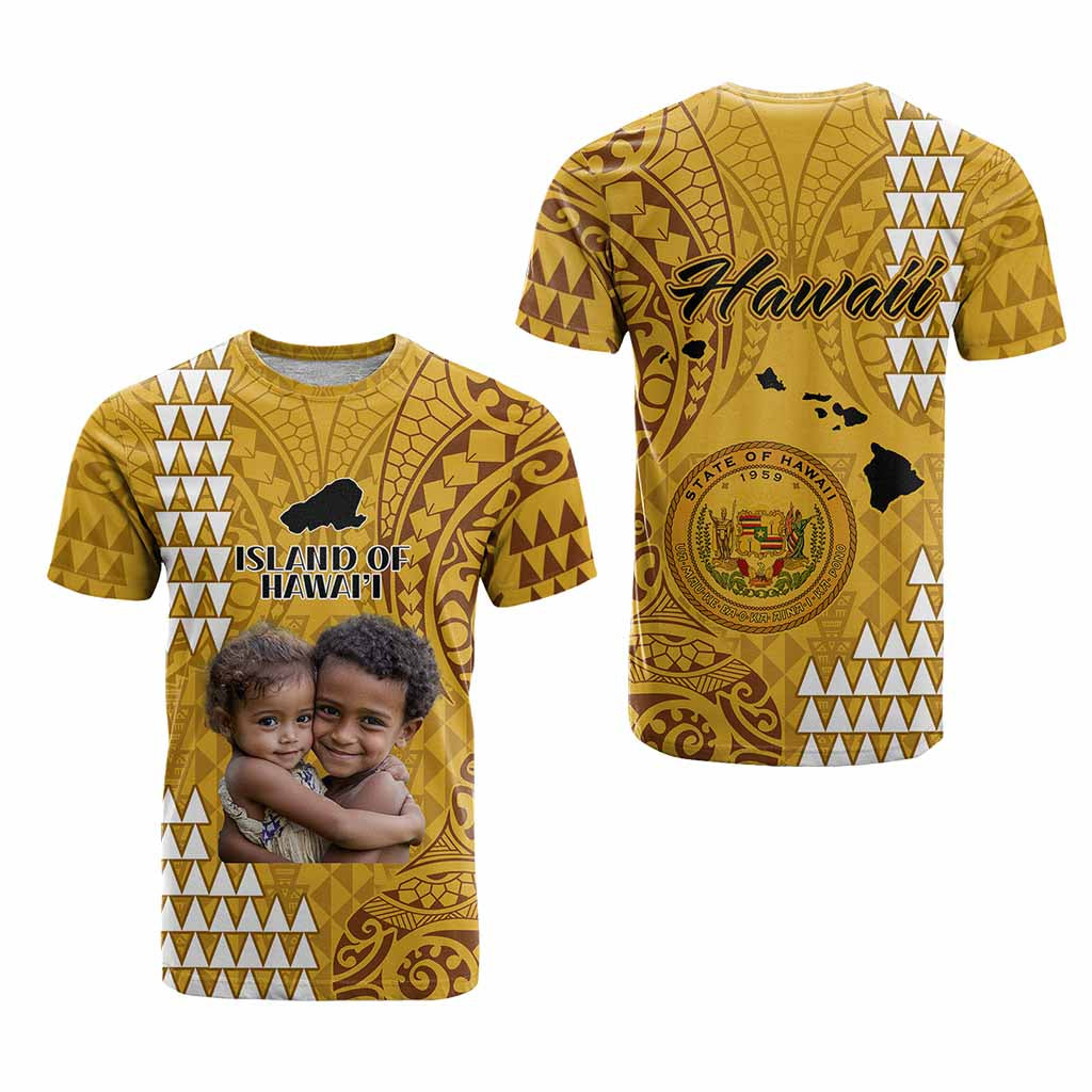 Custom Island of Hawaii T Shirt Kakau Mixed Polynesian Tribal