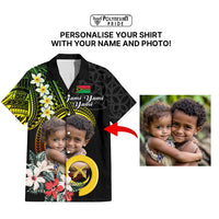Custom Photo Vanuatu Provinces Hawaiian Shirt Vanuatuan Pig Tusk and Pacific Beauty Flower