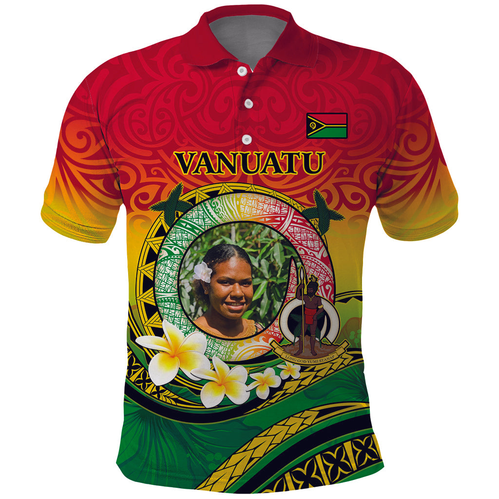 Custom Photo Vanuatu Provinces Polo Shirt Coat Of Arms Mix Flag - Polynesian Pride