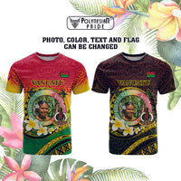 Custom Photo Vanuatu Provinces T Shirt Coat Of Arms Mix Flag - Polynesian Pride