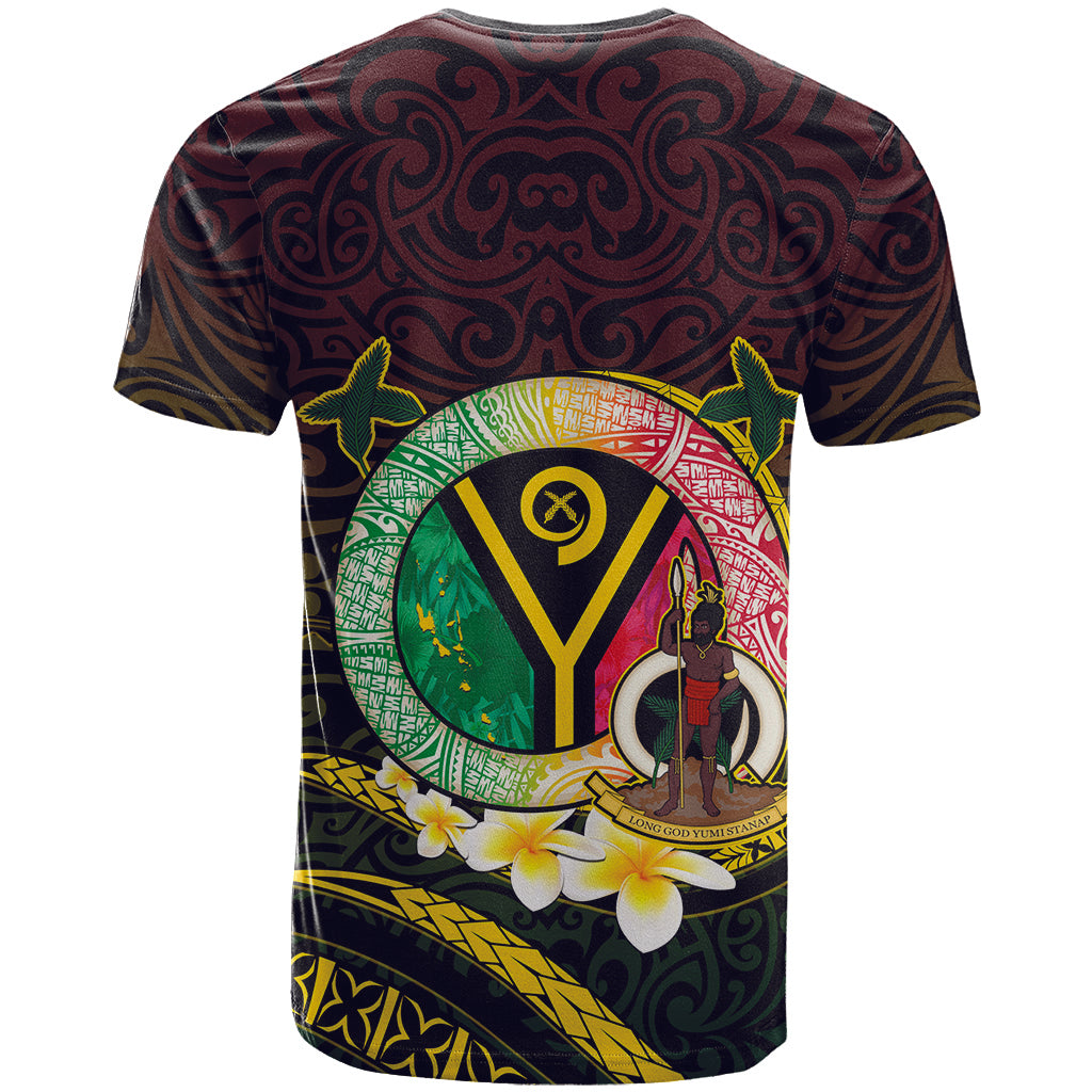 Custom Photo Vanuatu Provinces T Shirt Coat Of Arms Mix Flag - Polynesian Pride