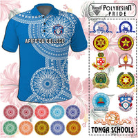 Custom Tonga Schools Polo Shirt Tongan Schools Logo With Ngatu Pattern