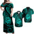 Polynesian Matching Dress and Hawaiian Shirt Guam Coat of Arms with Polynesian Tribal Tattoo Turquoise Version LT9 turquoise - Polynesian Pride