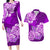 Polynesian Matching Outfit For Couples Floral Tribal Purple Style Bodycon Dress And Hawaii Shirt LT9 - Polynesian Pride