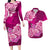 Polynesian Matching Outfit For Couples Floral Tribal Pink Style Bodycon Dress And Hawaii Shirt LT9 - Polynesian Pride