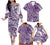 Purple Polynesian Tribal Family Matching Outfits Polynesian Off Shoulder Long Sleeve Dress And Shirt Family Set LT9