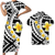 Polynesian Pride Black And White Matching Outfit For Couples Plumeria Polynesian Tribal Bodycon Dress And Hawaii Shirt - Polynesian Pride