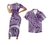 Polynesian Pride Hawaii Matching Outfit For Couples Polynesian Tribal Purple Short Sleeve Body Long Dress And Hawaii Shirt - Polynesian Pride