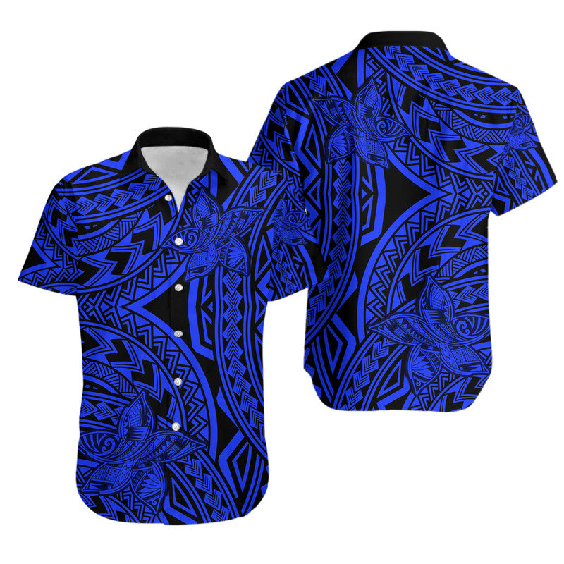 Polynesian Matching Dress and Hawaiian Shirt Tattoo Plumeria Blue Polynesian Matching Dress and Hawaiian Shirt Tattoo Plumeria Blue
