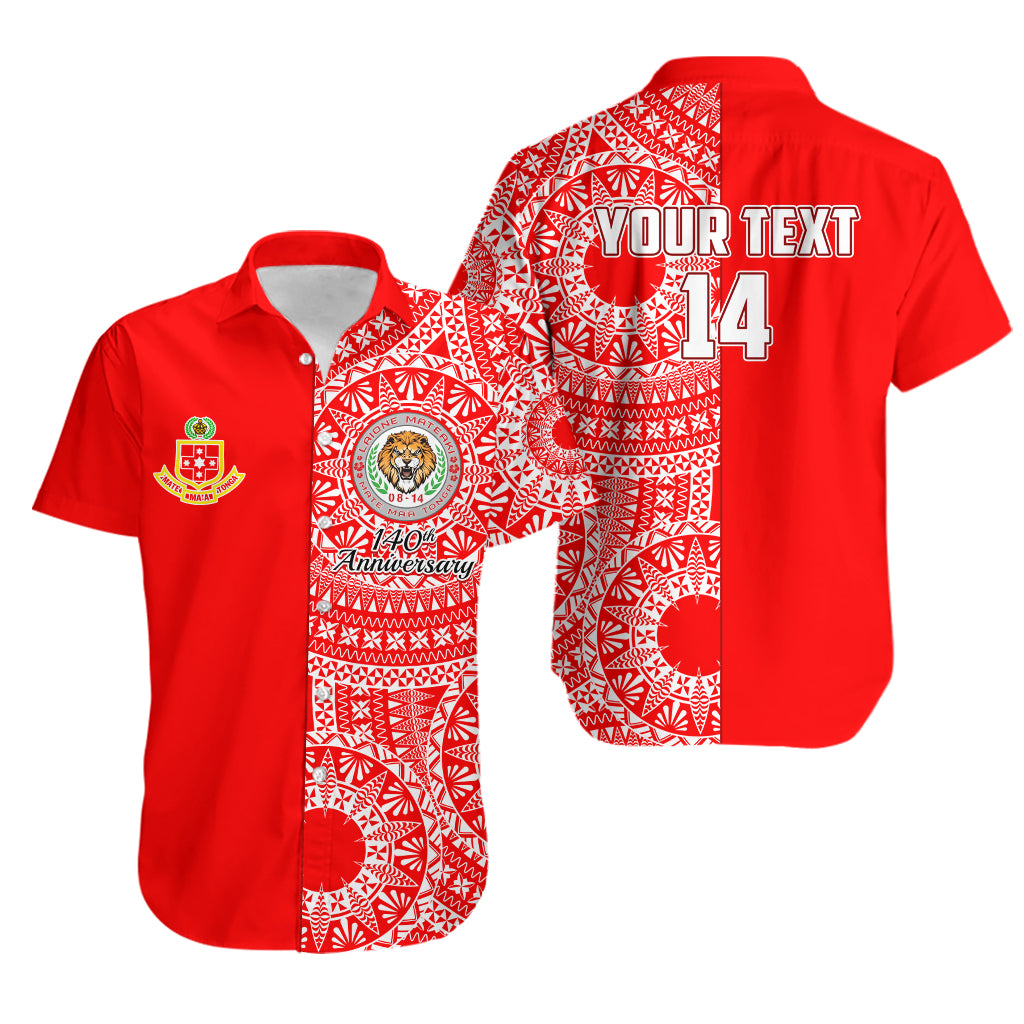 Personalised Kolisi Tonga College Hawaiian Shirt 140th Anniversary Tongan Ngatu LT14 Unisex Red - Polynesian Pride