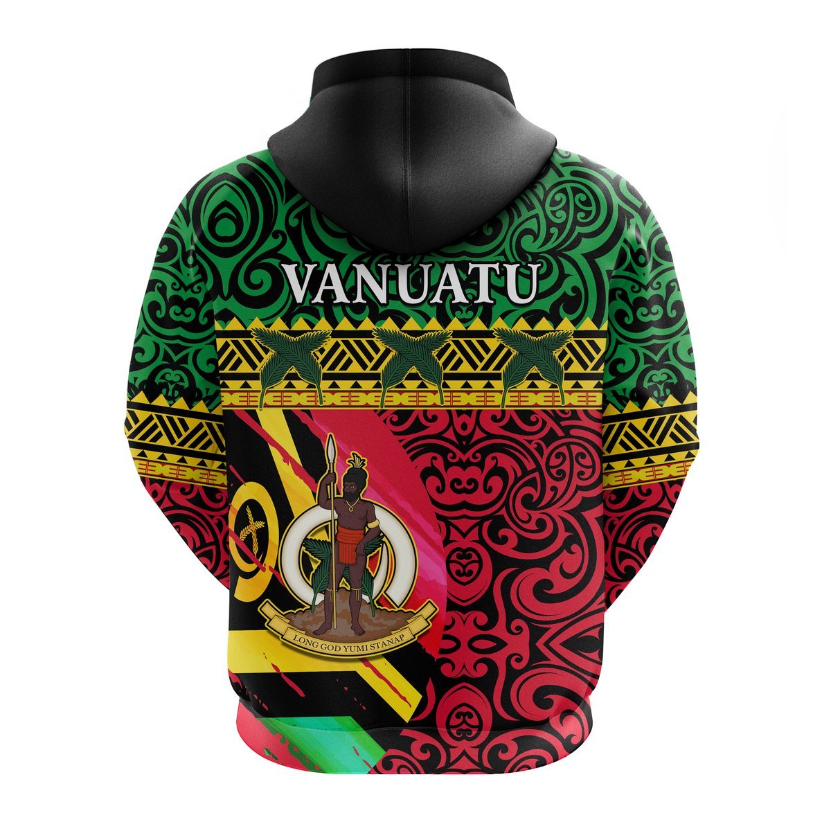 Custom Vanuatu Dreamy Hoodie Flag and Pattern LT13 - Polynesian Pride