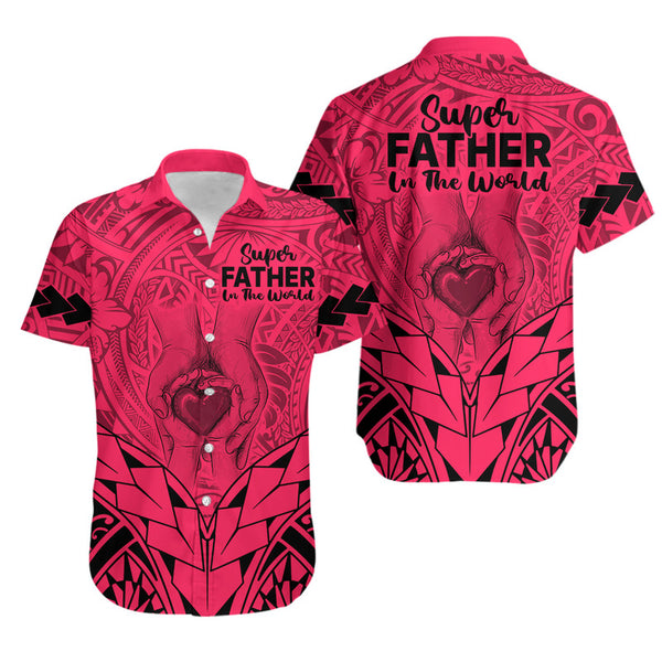 Personalised Father's Day Guam Hawaiian Shirt Polynesian Dad & Kid LT7 main image 1
