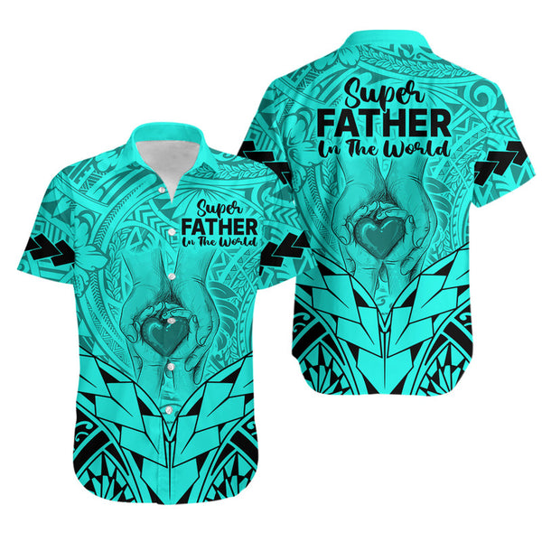 Personalised Father's Day Guam Hawaiian Shirt Polynesian Dad & Kid LT7