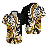 Plumeria Polynesian Matching Dress and Hawaiian Shirt Trending Gold LT6 - Polynesian Pride