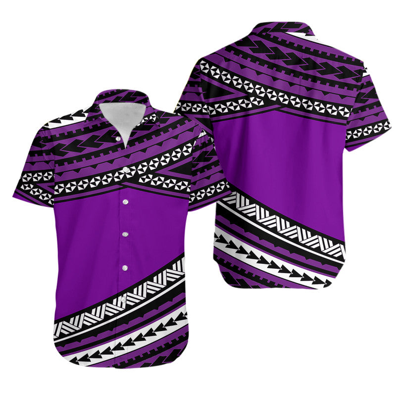 Polynesian Hawaiian Shirt Simple Purple No.2 LT6 Purple - Polynesian Pride