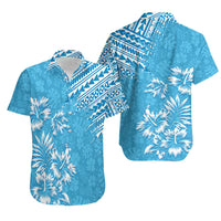 Hawaii Summer Couples Matching Outfits Combo Long Sleeve Dress Mix Polynesian Light Blue LT6 - Polynesian Pride