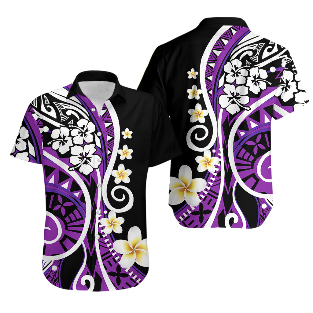 Plumeria Polynesian Couples Matching Outfits Combo Long Sleeve Dress Trending Purple LT6 - Polynesian Pride