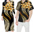 Hawaii Matching Outfit For Couples Hawaiian Plumeria Flower Bodycon Dress And Hawaii Shirt - Polynesian Pride