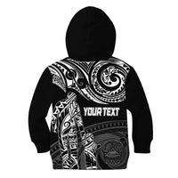 Personalised Polynesian Father's Day Hoodie KID Dad & Kid - American Samoa LT7 Zip Hoodie Black - Polynesian Pride