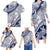 Matching Clothes For Family Hawaii Flower Polynesian Tribal Blue Bodycon Dress And Hawaii Shirt - Polynesian Pride