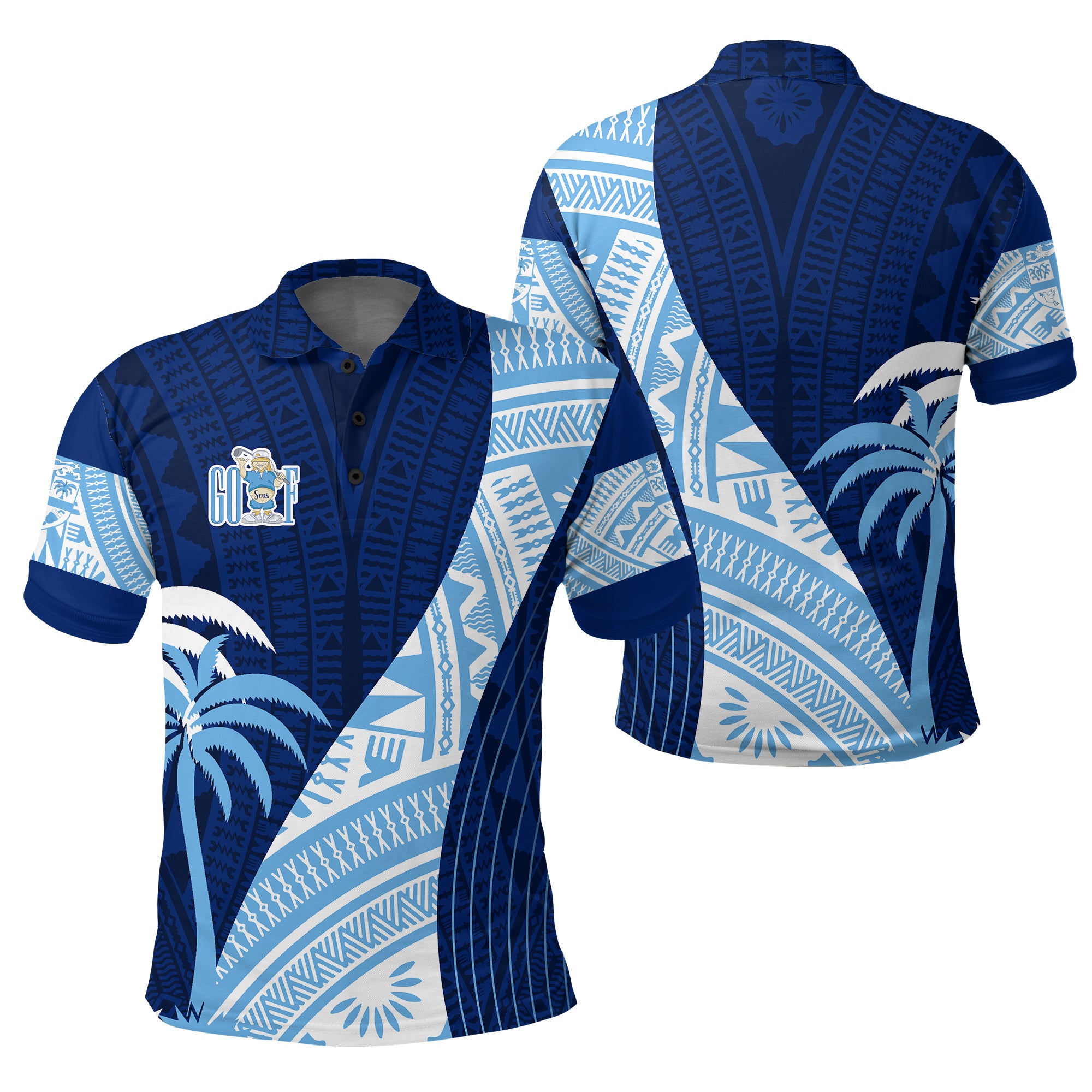 CUSTOMER REQUEST - Golf Sons - 060324 Polo Shirt LT7 Blue - Polynesian Pride
