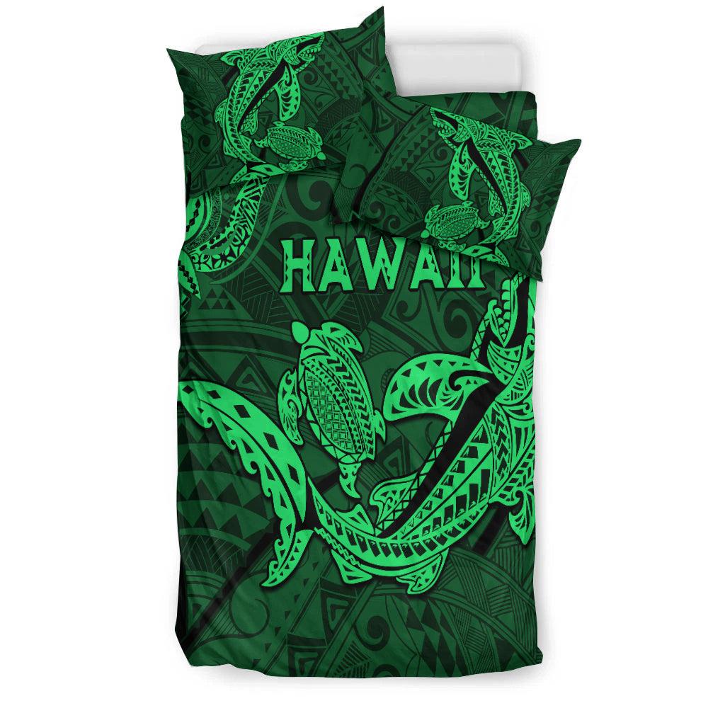 hawaii-shark-and-turtle-bedding-set-with-green-kakau