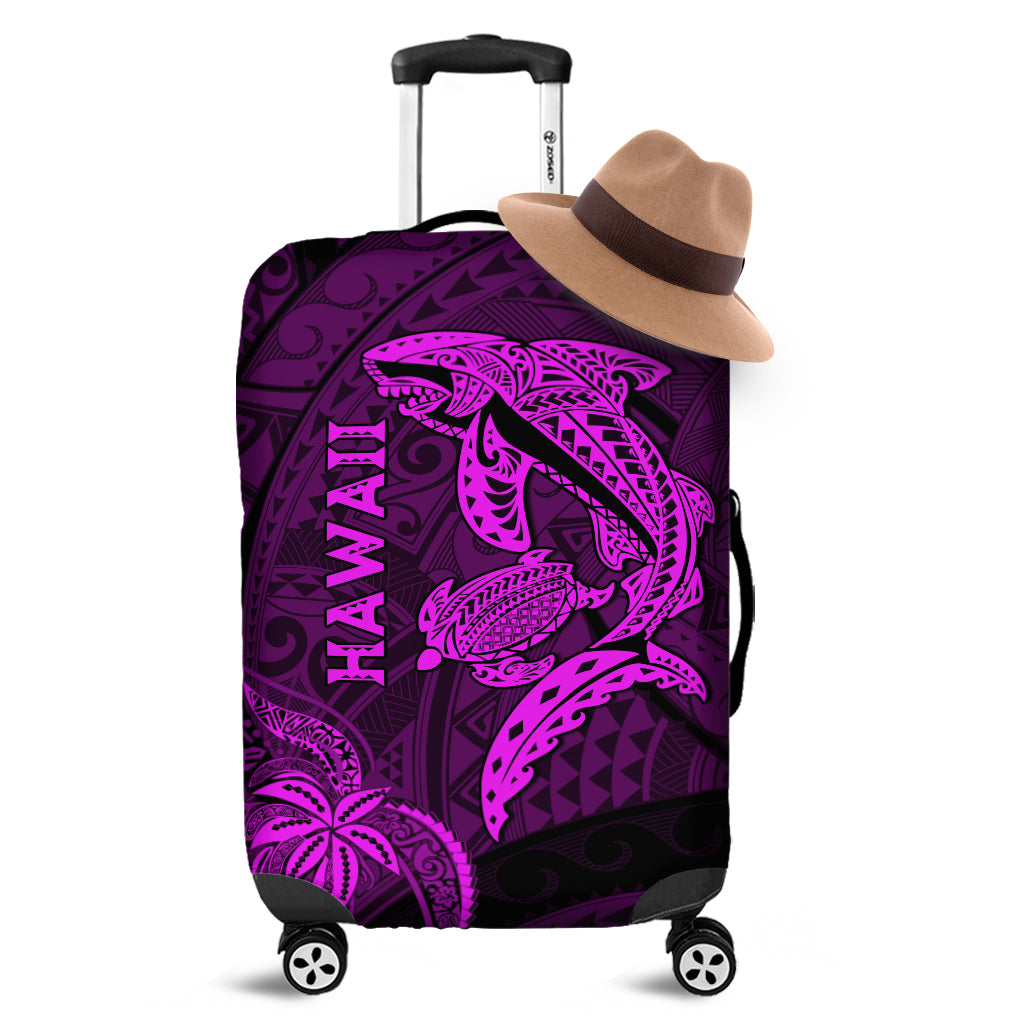 hawaii-shark-and-turtle-luggage-cover-with-purple-kakau