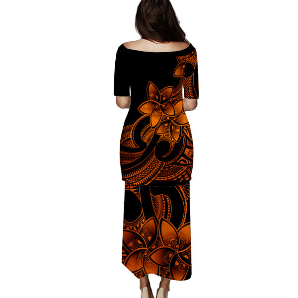 Polynesia Combo Dress And Shirt Summer Plumeria Gold main image 1