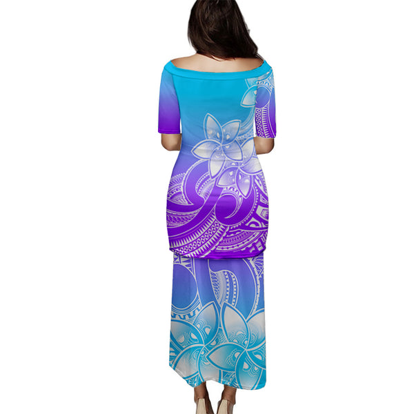 Plumeria Polynesian Puletasi Dress Trending Gold LT6 main image 0