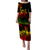 Polynesian Couple Outfits Plumeria Flowers Puletasi Dress and Hawaiian Shirt Polynesian Tribal Reggae Vibe LT9 - Polynesian Pride