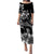Polynesian Couple Outfits Plumeria Flowers Puletasi Dress and Hawaiian Shirt Polynesian Tribal White Vibe LT9 - Polynesian Pride