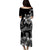 Polynesian Couple Outfits Plumeria Flowers Puletasi Dress and Hawaiian Shirt Polynesian Tribal White Vibe LT9 - Polynesian Pride