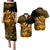 Matching Outfit For Couples Hawaii Monk Seal Puletasi Dress and Hawaiian Shirt Polynesian Kakau With Kanaka Gold LT14 Gold - Polynesian Pride