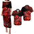 Matching Outfit For Couples Hawaii Monk Seal Puletasi Dress and Hawaiian Shirt Polynesian Kakau With Kanaka Red LT14 Red - Polynesian Pride