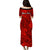 Personalised Hawaii Matching Couple Outfits For Vacation Puletasi Dress and Hawaiian Shirt Red Polynesian Tribal Art LT14 - Polynesian Pride