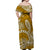 Hawaii Off Shoulder Long Dress Hawaiian Tribal Honu Gold Version LT14 - Polynesian Pride