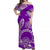 Hawaii Off Shoulder Long Dress Hawaiian Tribal Honu Purple Version LT14 Women Purple - Polynesian Pride