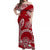 Hawaii Off Shoulder Long Dress Hawaiian Tribal Honu Red Version LT14 Women Red - Polynesian Pride