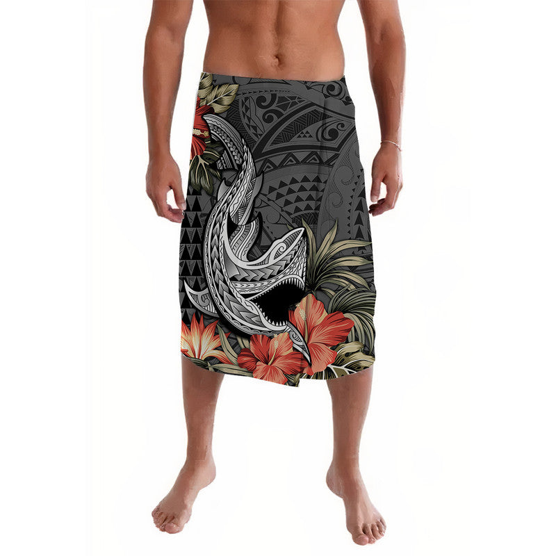 Hawaii Shark Tattoo Lavalava Polynesian Vintage Vibes LT9 Black - Polynesian Pride
