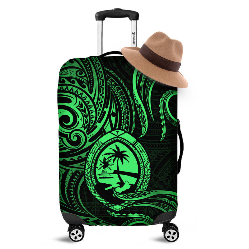 Polynesian Pride Guam With Polynesian Tribal Tattoo and Coat of Arms Luggage Cover Green Version LT9 Green - Polynesian Pride