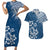 Hawaii Summer Couples Matching Outfits Combo Bodycon Dress And Hawaii Shirt Mix Polynesian Dark Blue LT6 - Polynesian Pride