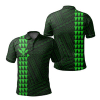 Hawaiian Kakau Polo Shirt - Simple Style Full Color LT6 Unisex Light Green - Polynesian Pride