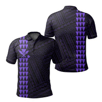 Hawaiian Kakau Polo Shirt - Simple Style Full Color LT6 Unisex Purple - Polynesian Pride