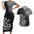 Hawaii Summer Couples Matching Outfits Combo Bodycon Dress And Hawaii Shirt Mix Polynesian Black LT6 - Polynesian Pride