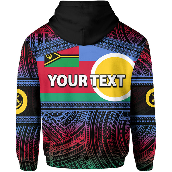 Custom Malampa Province Zip Hoodie Vanuatu Pattern Traditional Style LT8